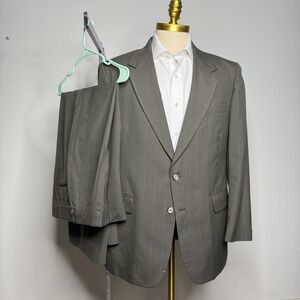 Towncraft Mens Vintage Brown Pinstripe‎ Suit 2 Piece Blazer Pants 42R 36W
